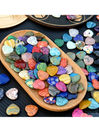 10-Piece Set, Random Multi-Color Heart-Shaped Crystals, Rose Quartz Heart-Shaped Crystal Set - Suitable For Valentine's Day And Mother's Day Gifts, DIY Decorations, And Table Centerpieces.