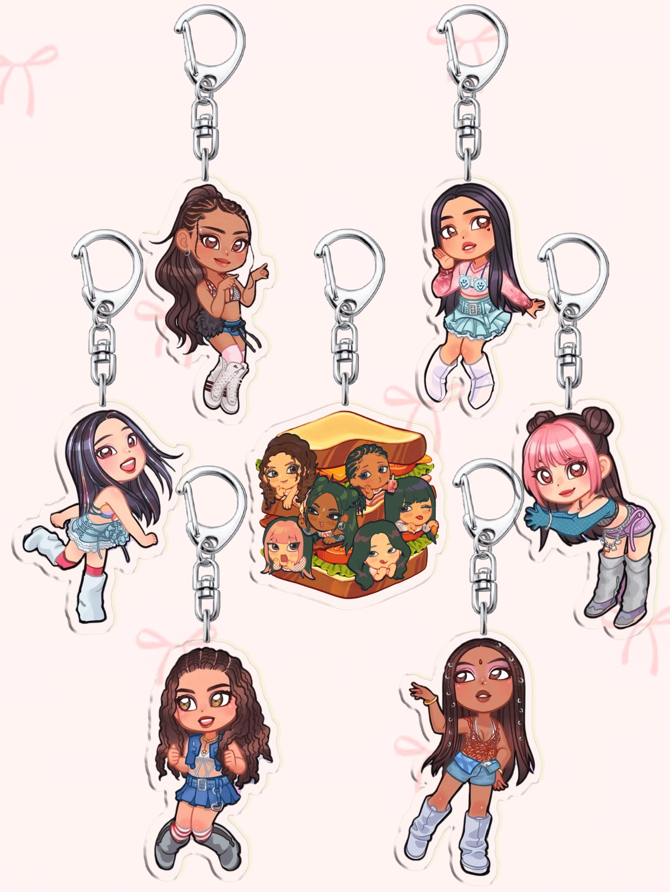 1pc Acrylic Cartoon Keychain KATSEYE, KPOP STYLE, Kpop Girl Group,Manon Sophia Daniela Lara Megan Yoonchae,Bag Charm And Fans Gifts. Ideal For Boyfriends, Girlfriends, Family Members, Teachers, Party Gifts, And EYEKONS-Themed Cell Phone Decorations. - Multicolor - View 1