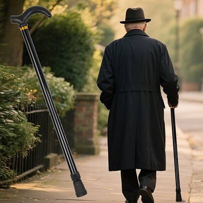 Ultralätt teleskopisk vandringsstav i aluminium – 2-delad, halkfritt grepp, utformad för seniorer. Perfekt för utomhuspromenader och bergsleder.