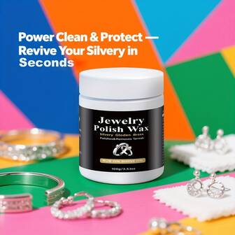 Pasta pulidora de joyas - Elimina capas de oxidación y manchas, restaura el brillo de anillos y pulseras de oro y plata - Pasta pulidora de joyas, cuidado de joyas | Pasta reparadora | Textura suave (50/100g) y 5 piezas de paño pulidor de joyas