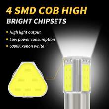 2pcs COB LED Car Lights - High Quality, 1156 BA15S & 1157 BAY15D, 12V White & Red, 8000K/6000K/4300K Color Temperatures, Durable Plastic With Secure Mounting Brackets, 36V Operating Voltage, No Battery Needed, Car Light