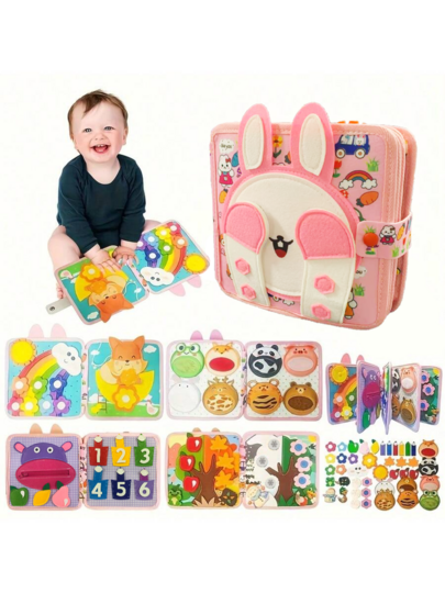 Soft Cloth Book For Babies, Enhancing Baby's Cognitive Ability, Colorful Cloth Book - Captivating Visual And Auditory Training With Cartoon Animal Tails, Soft Polyester, Children's Learning Toy, Durable Anti-Tear Waterproof Early Education Cloth Book, Stimulating Baby's Tactile And Visual Cognition, Suitable As Christmas, Birthday And Other Holiday Gifts!