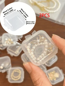 2pcs/15pcs/Set Transparent Plastic Storage Box, Diamond Painting Toolbox Container, Suitable For Art DIY, Handicrafts, Jewelry Accessories, Pills, Sewing, Beads Sorting Storage, 4.6x6.5x2.3 Inches,14 Small Boxes In Large Box Back To School
