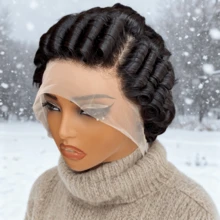 13x4 Lace Front Wig, Short Curly Human Hair Wig, Natural Soft Wigs For Women - Multicolor - View 10