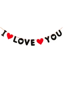 1 tấm banner "I LOVE YOU", thích hợp để trang trí cho Ngày Valentine, cầu hôn, lễ đính hôn, tiệc mừng em bé chào đời và tiệc sinh nhật. Giúp bữa tiệc của bạn thêm sinh động, lãng mạn và tràn ngập niềm vui. - Nhiều màu - Xem 4