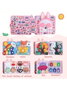 Soft Cloth Book For Babies, Enhancing Baby's Cognitive Ability, Colorful Cloth Book - Captivating Visual And Auditory Training With Cartoon Animal Tails, Soft Polyester, Children's Learning Toy, Durable Anti-Tear Waterproof Early Education Cloth Book, Stimulating Baby's Tactile And Visual Cognition, Suitable As Christmas, Birthday And Other Holiday Gifts!