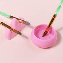 2 Pieces Art Brush Holder And Cleaning Cup Set - Durable PE Material, Essential Painting Supplies - Perfect For Students And Art Use - Multicolor - View 7