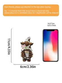 1PC Whimsical Cow - Themed Gnome Resin Decor Set This Pair Of Cute Gnomes Is Perfect For Coffee Bars, Living Rooms, Or Desks. Ideal For Adding A Playful, Charming Touch To Whimsical Home And Kitchen Decor - Multicolor - View 9