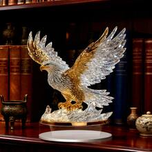 1pc New Acrylic Flat Decorative Plaque With Spreading Wings Eagle, Home/Office Desk Foyer Decor, Soaring Eagle Ornament, Business Opening Gift, Office Desk Prosperity Decor, Auspicious Meaning Of "Soaring To Success", Elegant Decoration To Upgrade Living Room And Office, Also A Suitable Housewarming Or Business Opening Gift - White - View 4