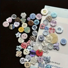 6/12/18/24/30/36/42pcs High Gloss Colorful Resin Buttons, Cute & Fresh DIY Handmade Jewelry Decorative Accessories, Suitable For Clothing Design, Sweaters, Hats And Crafts - Multicolor - View 2