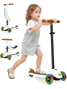Scooter Kriddo - Patinete De Triciclo Para Niños 5 En 1 - Blanco - Ver 1