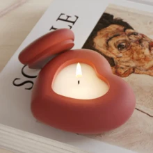 Moldes de resina epoxi de cristal DIY, tarro de almacenamiento con forma de corazón, portavelas, moldes de silicona