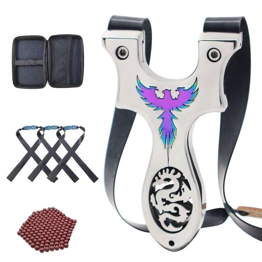 مجموعة منداح فولاذية لا صدئة للصيد في الهواء الطلق، بنمط ملون، للممارسة والمنافسة، معدات لعبة للأولاد، سلاح للصيد والرماية في الهواء الطلق، سلاح للأرض الصيدية، منداح كرات عالي القوة، لعبة للكبار، منداح لصيد الطيور