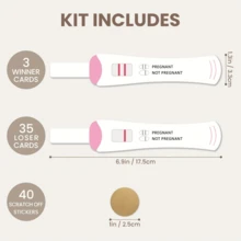 38 Pcs, Funny Scratch Off Game Cards, Pregnancy Test Shaped Lottery Tickets For Parties, Mom-To-Be Shower Activity Props, Gender Reveal Celebration Supplies, Gathering Novelty Gag Cards - Multicolor - View 9