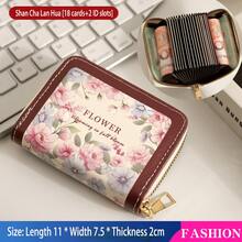 Compact High-End 2024 Large Capacity Vintage ID Card Holder Wallet, New Coin Purse Card Case Name Card Holder Credit Card Holder, Mini Wallet Clutch Bag For Women - Multicolor - View 13