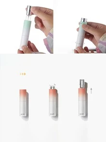 1 pieza Botella de spray de aire de cambio de color gradual de 8ml, botella de subempaque de perfume tipo prensa giratoria, mini botella de spray de perfume recargable de vidrio, recipiente de agua de cosméticos, perfume, aromaterapia, herramientas de belleza DIY, artículos de viaje necesarios