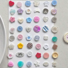 6/12/18/24/30/36/42pcs High Gloss Colorful Resin Buttons, Cute & Fresh DIY Handmade Jewelry Decorative Accessories, Suitable For Clothing Design, Sweaters, Hats And Crafts - Multicolor - View 4