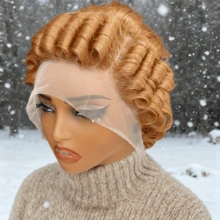 13x4 Lace Front Wig, Short Curly Human Hair Wig, Natural Soft Wigs For Women - Multicolor - View 8