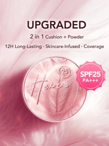 HEXZE 二合一气垫粉底+定妆粉，SPF25 PA+++，护肤彩妆，高遮瑕，祛痘，持久妆效