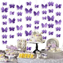 12pcs Holographic Butterfly Hanging Decor, Backdrop Decoration, Photography Props - Multicolor - View 8