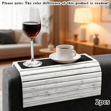1 pieza/2 piezas Bandeja para reposabrazos de silla, Bandeja para reposabrazos de sofá, Bandeja para reposabrazos de sillón reclinable, Bandeja de sobremesa, Bandeja de reposabrazos de sofá de madera, Bandeja de reposabrazos de escritorio/silla, Caja de almacenamiento y exhibición de sobremesa, Bandeja y cuenco decorativos, Bandeja de decoración del hogar