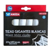 Pack de Gises Blancos Jumbo de Alta Calidad – Ideales para Escuela, Oficina y Hogar, con Trazos Gruesos, Suaves y Uniformes que Brindan una Escritura Clara, Precisa y de Gran Visibilidad; Fabricados con Fórmula Antipolvo para un Uso Más Limpio y Cómodo, con Diseño Resistente al Quebrado y Tamaño Jumbo que Facilita el Agarre, Ofreciendo Mayor Control y Durabilidad en Cada Trazo - Blanco - Ver 1
