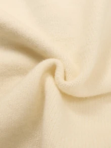 1 pc Rompi Sweater Rajut Kabel Anak Laki-laki Kasual Harian dengan Trim Bergaris dan Kerah V, Musim Gugur/Dingin - Krem - View 8