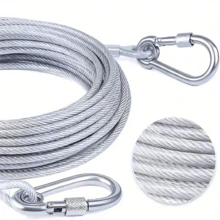 1pc Plastic Coated Galvanized Steel Wire Clothesline, Multi-Functional Steel Wire Rope, Easy To Carry, Suitable For Indoor And Outdoor Use, Quick Drying Of Clothes And Bedding, Space-Saving, Suitable For Dorms, Bathrooms, Balconies And Other Occasions, Adjustable And Stable, Convenient For Home Storage, Practical Gift Choice For Halloween, Thanksgiving, Christmas And Outdoor Adventures.