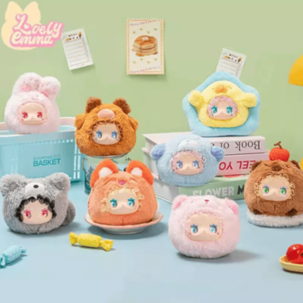 Miniso Llavero de peluche con cara de vinilo de Lucky Emma Rua Rua Zoo en caja ciega