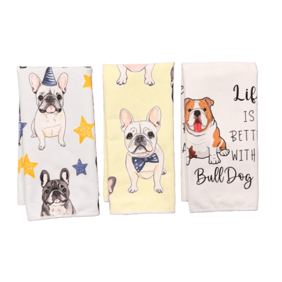 1/3pcs Microfiber Absorbent Dog Pattern Kitchen Towels, Suitable For Home Kitchen Cooking, Baking, Bathroom Cleaning, Outdoor Activities, Party Decoration And Afternoon Tea, Tea Towels, Cat Pattern Towels, Absorbent Hand Towels