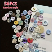 6/12/18/24/30/36/42pcs High Gloss Colorful Resin Buttons, Cute & Fresh DIY Handmade Jewelry Decorative Accessories, Suitable For Clothing Design, Sweaters, Hats And Crafts - Multicolor - View 17