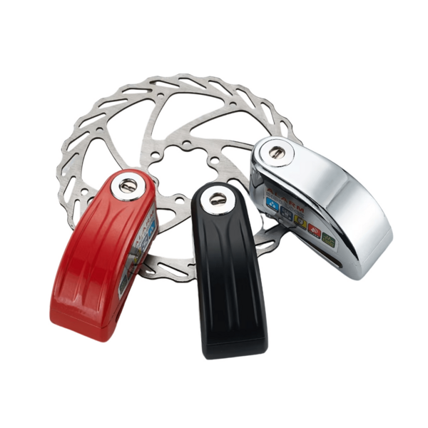 1pc Portable Anti-Theft Bicycle Alarm Disc Brake Lock,Motorcycle Alarm Disc Lock, 7mm Push-Down Lock Pin, Sensitive Sensor, Aluminum Alloy Body, Anti-Drill Lock Core,Complimentary Reminder Rope