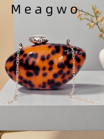 Fashionable Minimalist Marble Pattern Acrylic Handbag, Elegant Personalized Unique Clutch Crossbody Chain Shoulder Bag