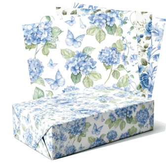 24张30*30厘米蓝色花卉剪贴簿纸，蓝色绣球花玫瑰图案，DIY背景纸，可用于制作剪贴簿、愿景板等，复古装饰材料，纸质贴纸，剪贴簿用品，礼品包装纸，大尺寸工艺纸装饰品，办公用品和学校用品，节日装饰品，礼品，圣诞节，冬季，新年，春季