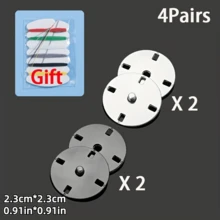 4pairs Button Snaps & Invisible Hidden Buttons Blouse/Jacket/Cardigan Closure Accessory Set With Sewing Kit
