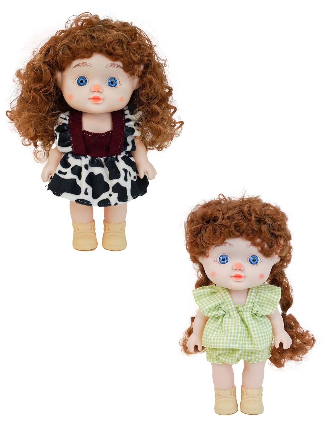 可爱乙烯基娃娃，时尚毛绒娃娃，适合女孩，带吊带裙，双马尾辫，乙烯基脸，可爱关节娃娃，时尚毛绒玩具，生日圣诞节礼物，收藏玩具 - 彩色 - 查看 1