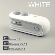 2pcs/Set Food Bag Sealer | 1 Sealer + 1 USB Charging Cable, Built-In Lithium Battery, Low Power Consumption, Magnetic Pressure Design, Suitable For Home, Camping, Outdoor, Travel, Potato Chips, Cookies Bag Sealing