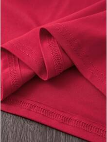 Camiseta Navideña Verde Para Mujer - Estampado "Ew, People" Y Diseño Lindo, Manga Corta Y Cuello Redondo, Top Casual En Tono Verde Oliva Para Outfits De Primavera Y Verano Y Fiestas Temáticas (Lavable A Máquina) - Rojo - Ver 4