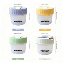 透明塑料迷你药盒，旅行便携式药丸分配器带手柄药盒，密封防潮药盒，多功能药丸收纳盒 - 彩色 - 查看 12