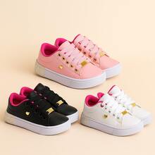 Set Of 3 Girls' Sneakers - Comfortable And Practical, Colors That Charm, Sizes 25 To 36 | ADD TO CART - PTO/Pink+Pink+White Pink - View 2