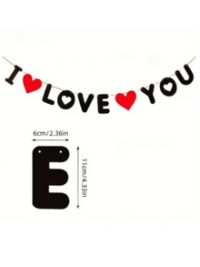 1 tấm banner "I LOVE YOU", thích hợp để trang trí cho Ngày Valentine, cầu hôn, lễ đính hôn, tiệc mừng em bé chào đời và tiệc sinh nhật. Giúp bữa tiệc của bạn thêm sinh động, lãng mạn và tràn ngập niềm vui. - Nhiều màu - Xem 3