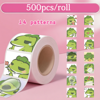 500pcs Travel Frog Cartoon Stickers - Reusable Self-Adhesive Decals, Suitable For Skateboards, Laptops, Helmets, Luggage And Gift Bags - Notebook Decoration, Durable Adhesive