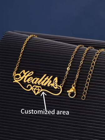 1pc Custom Stainless Steel Butterfly Diamond Pendant Necklace - Elegant Gold Personalized Jewelry Gift For Mother's Day, High-End Design Suitable For Everyday And Special Occasions | Gold And Silver Toned Chain, Personalized Necklace