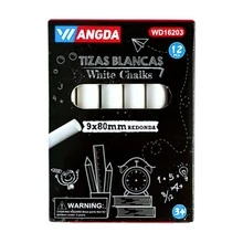 Pack de Gises Blancos con Porta Gises Incluido – Ideal para Escuela, Oficina y Hogar, con Trazos Suaves y  Ofrecen una Escritura Clara y Uniforme; Incluye un Práctico Porta Gises Ergonómico que Facilita el Uso, Evita el Contacto Directo con el Polvo y Brinda Mayor Comodidad al Escribir o Dibujar en Pizarrones y Superficies Diversas - Multicolor - Ver 2