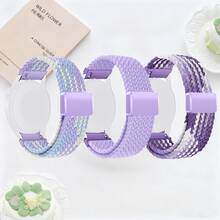 3Pcs Nylon Elastic Stretchy Magnetic Clasp Compatible With Samsung Galaxy Watch7 6 5 4/Active2/6 Classic/4 Classic Band,18/20/22mm Sport Briaded Loop Compatible With Huawei Watch GT, Amazfit GTS, Polar Unite / Grit X/Vantage V3 M2, Garmin Watch,Breathable Fashion Nylon Watch Band Compatible With Apple Watch Band 38mm 40mm 41mm 42mm 44mm 45mm 46mm 49mm For Woman Man,Compatible With Apple Watch Ultra3/2/1 Series11 10 9 8 7 6 5 4 3 2 1 SE