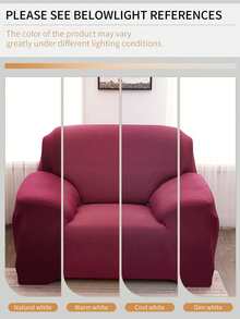 1pc Solid Color Sofa Cover, Elastic Sofa Protector, Non-Slip Design, Soft & Breathable, Fits All Sizes, Suitable For All Seasons & Themes, Machine Washable Sofa Cushion Cover - Burgundy - View 6