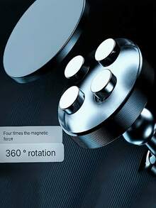 1pc Metal Round Mini Magnetic Phone Holder, Multifunctional Car Phone Navigation Mount, Car Dashboard Bracket - Multicolor - View 9