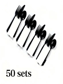 100pcs/Set Disposable Cutlery Set, Individually Packaged, Includes: 100 Forks, 100 Knives, 100 Spoons, 100 Napkins, 100 Toothpicks, Suitable For Holidays, Weddings, Banquets, Parties, BBQs, Vacations, Picnics, Camping, Bachelor Parties, Restaurants, Takeout, Etc. - Multicolor - View 13