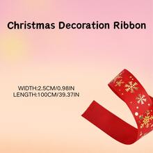 Panglică decorativă de Crăciun - 100 cm - pentru ambalare cadouri lucrate manual, decorațiuni de Crăciun - Multicolor - Vizualizare 11