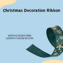 Panglică decorativă de Crăciun - 100 cm - pentru ambalare cadouri lucrate manual, decorațiuni de Crăciun - Multicolor - Vizualizare 10